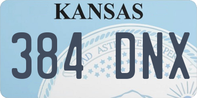 KS license plate 384DNX