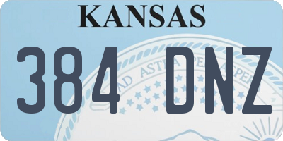 KS license plate 384DNZ