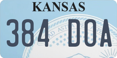 KS license plate 384DOA