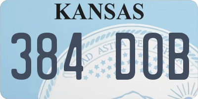 KS license plate 384DOB