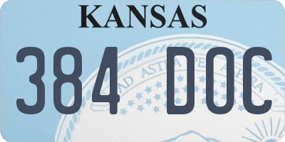 KS license plate 384DOC