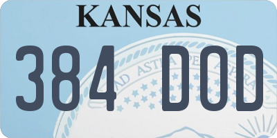KS license plate 384DOD