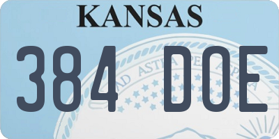 KS license plate 384DOE