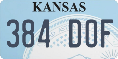 KS license plate 384DOF