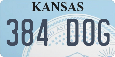 KS license plate 384DOG