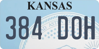 KS license plate 384DOH