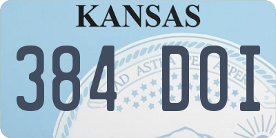 KS license plate 384DOI