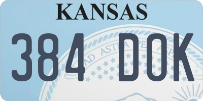 KS license plate 384DOK