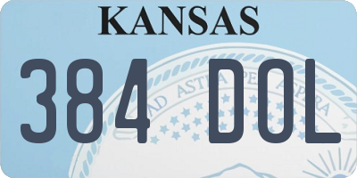KS license plate 384DOL