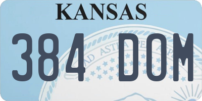 KS license plate 384DOM