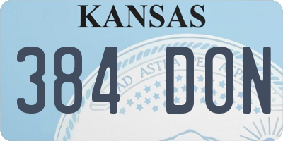 KS license plate 384DON