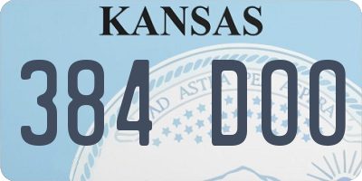 KS license plate 384DOO