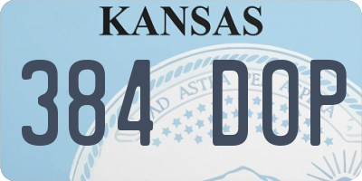 KS license plate 384DOP