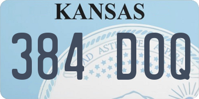 KS license plate 384DOQ
