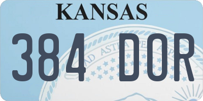 KS license plate 384DOR