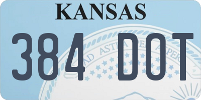 KS license plate 384DOT