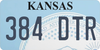 KS license plate 384DTR