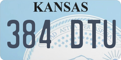 KS license plate 384DTU