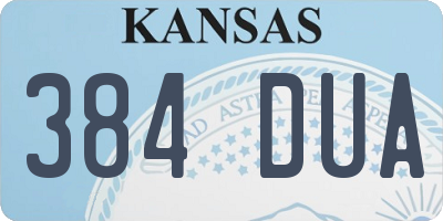 KS license plate 384DUA