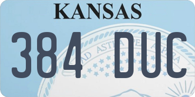 KS license plate 384DUC