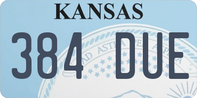 KS license plate 384DUE