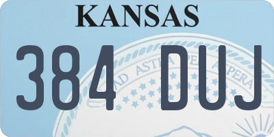 KS license plate 384DUJ
