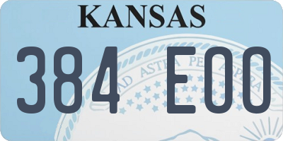 KS license plate 384EOO