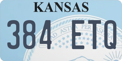 KS license plate 384ETQ