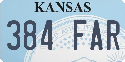 KS license plate 384FAR