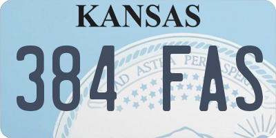 KS license plate 384FAS
