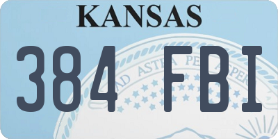 KS license plate 384FBI