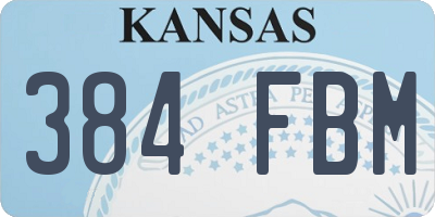 KS license plate 384FBM