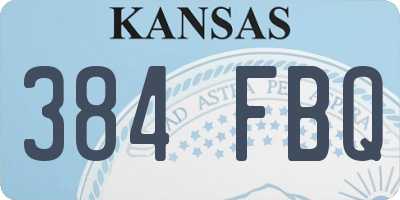 KS license plate 384FBQ
