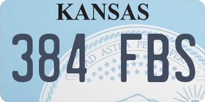 KS license plate 384FBS