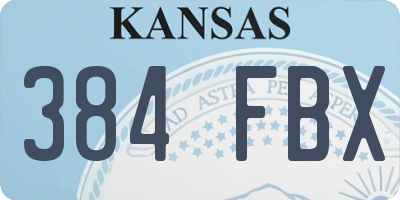 KS license plate 384FBX