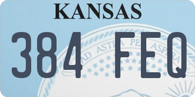 KS license plate 384FEQ