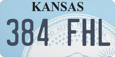 KS license plate 384FHL