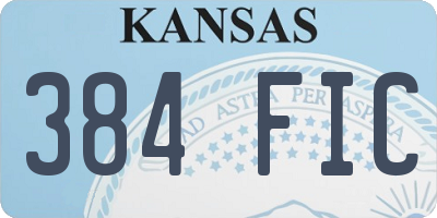 KS license plate 384FIC