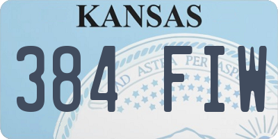 KS license plate 384FIW