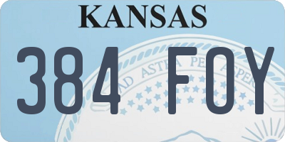 KS license plate 384FOY
