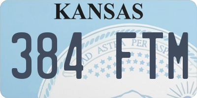 KS license plate 384FTM
