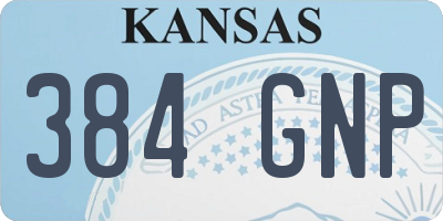 KS license plate 384GNP