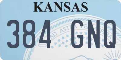KS license plate 384GNQ