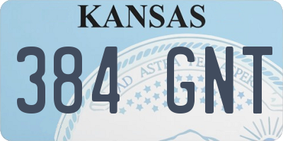 KS license plate 384GNT