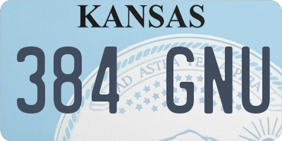 KS license plate 384GNU