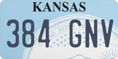 KS license plate 384GNV