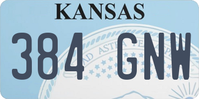 KS license plate 384GNW