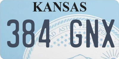 KS license plate 384GNX