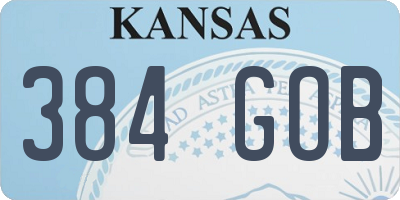 KS license plate 384GOB