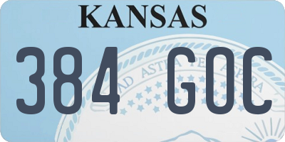 KS license plate 384GOC